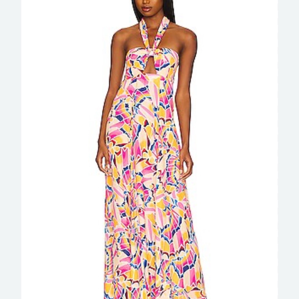 Vibrant Halter Maxi Dress